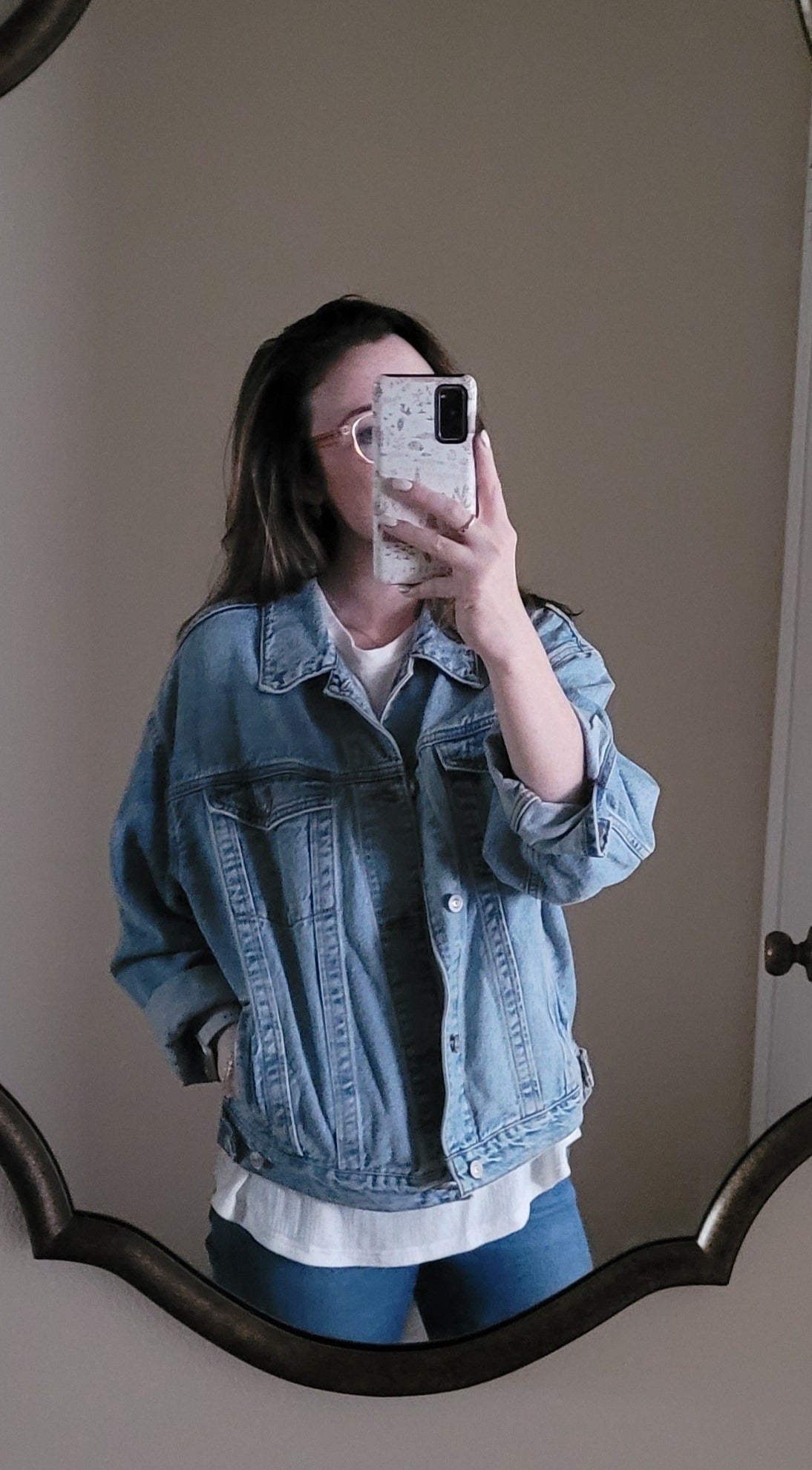 American eagle oversized hot sale denim jacket